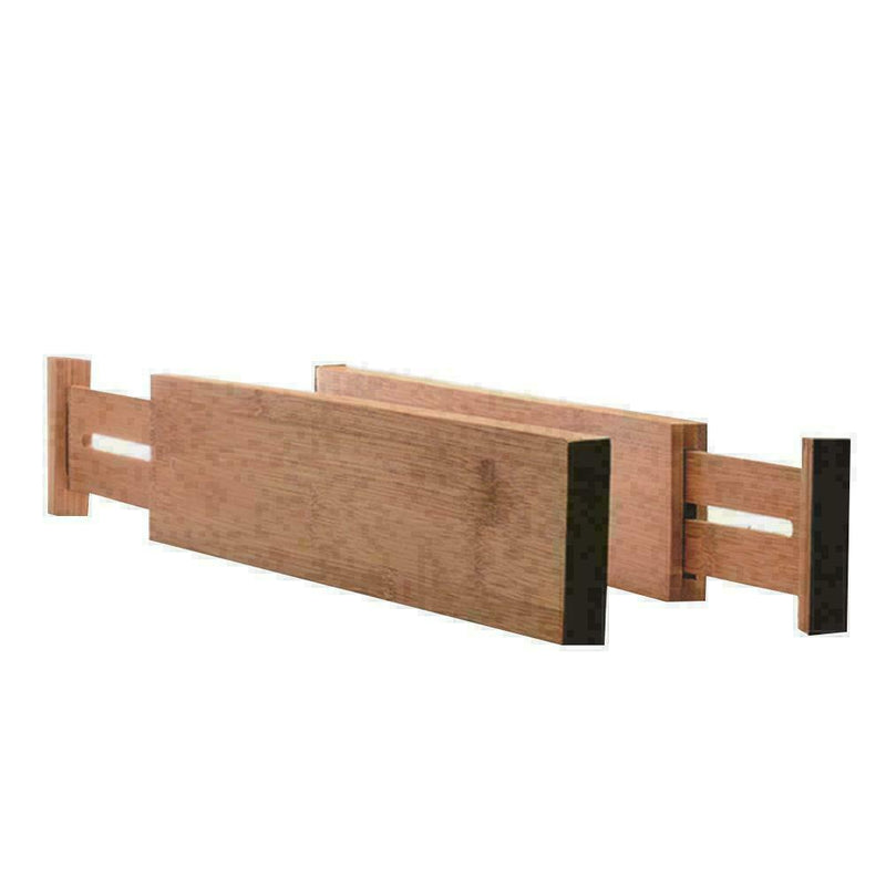 Kitchen Drawer Organizer Adjustable Divider Tray Storage Closet Z4B7 Bamboo X5H0
