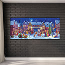 Snowy Village Night Oil Paint By Numbers Kits Canvas Picture DIY Wall Art C