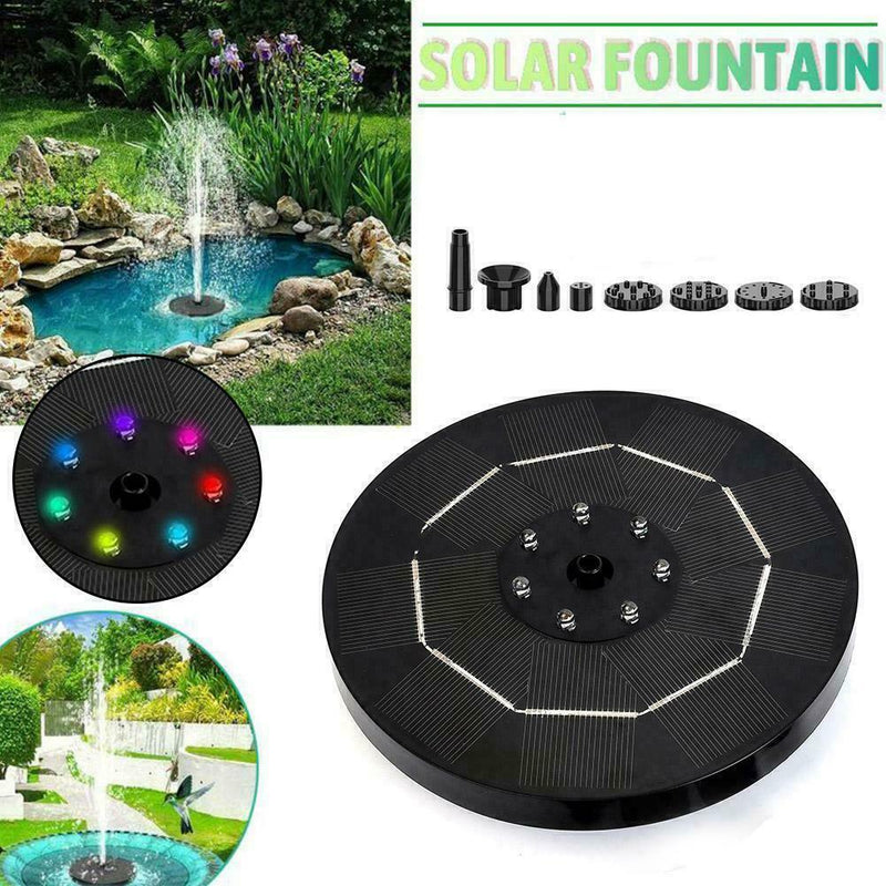 Solar Powered Floating Fountain Pump Water Feature.Birdbath Pool Pond LED R9D0