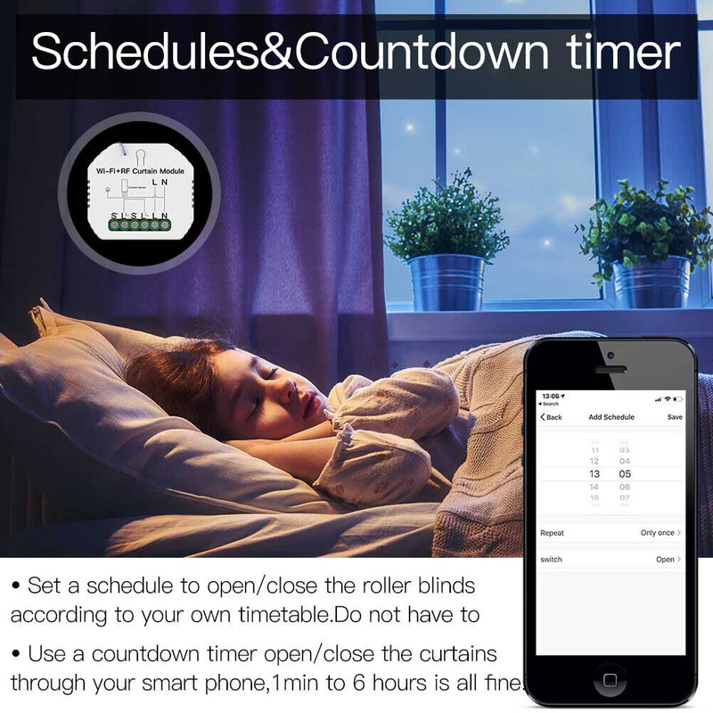 Tuya RF Roller Shutter Blinds Motor WiFi Curtain Switch Module with Remote Newly