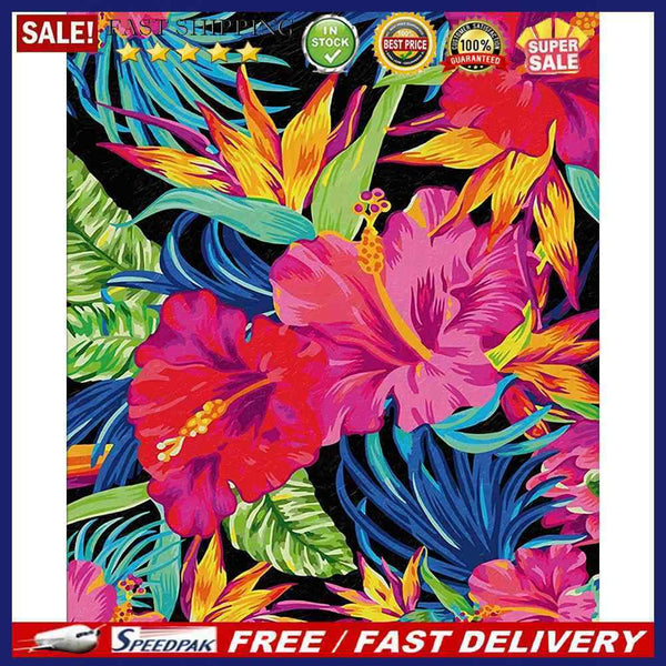 Flowers Leaves Oil Paint By Numbers Kit DIY Home Decoration Gift Wall Pictu