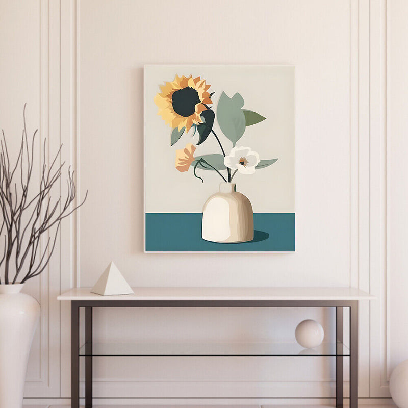11CT Full Cross Stitch Fresh Sunflower DIY Printed Wall Art Home Decoration G