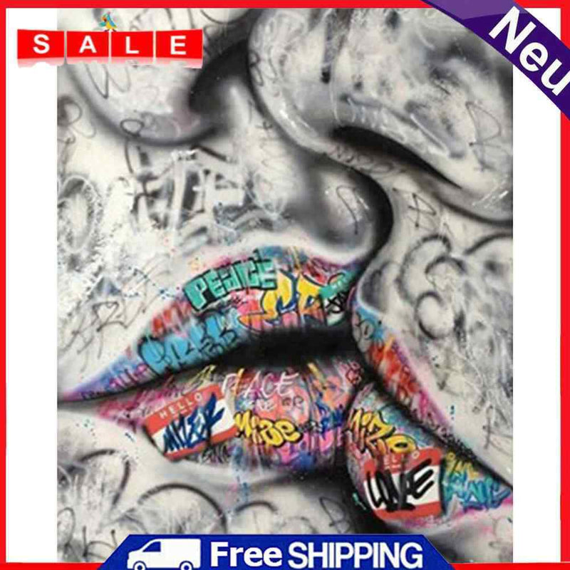 Frameless Oil Paint By Numbers DIY Body Parts Picture Craft Kit for Living Room