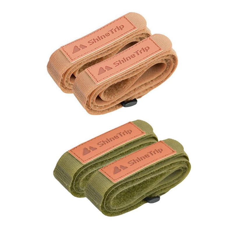 2x Nylon Fixing Strap Quick Release Outdoor Tent Cargo Luggage Belt (Khaki)