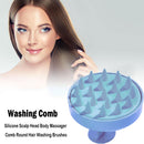 Silicone Scalp Head Body Massager Comb Round Hair Washing Brushes (Blue) Newly
