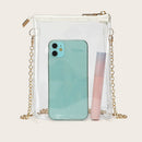 PVC Clear Crossbody Bag Transparent Chain Phone Purse Shoulder Jelly Handbags