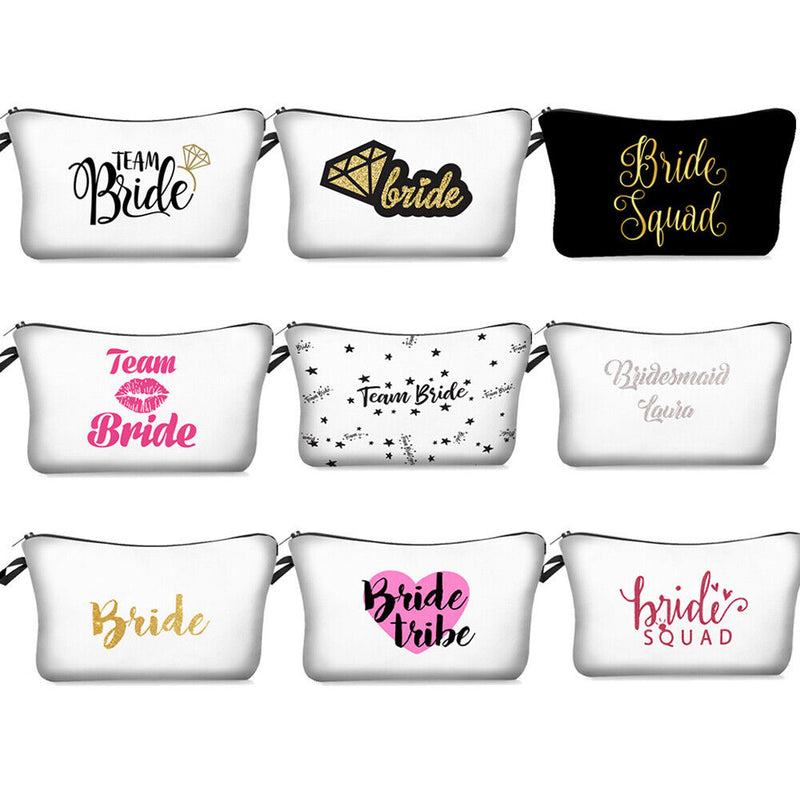 Women Gift Portable Bridal Shower Team Bride Cosmetic Bag Bridal Makeup Bags