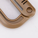 Outdoor D-Shaped Backpack Carabiner Plastic Steel Hanging Clasp (Khaki) Newly