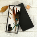 Feather Writing Quill Pen Ink Bottle Set Collection Calligraphy Stationery Newly