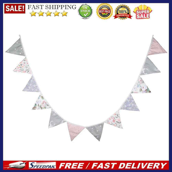 12 Flags Bunting Banners Triangular Flags Pennant Wedding Party Home Decora