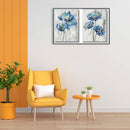 DIY Hand Painted 2 Panel Paint By Numbers Oil Canvas Pictures Flowers Kit Craft