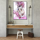 Painting By Numbers DIY Flower Horse Canvas Oil Wall Art Picture Ornaments Kit
