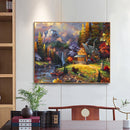 Paint By Numbers for Beginner Lodge Between Mountains and Forests Painting