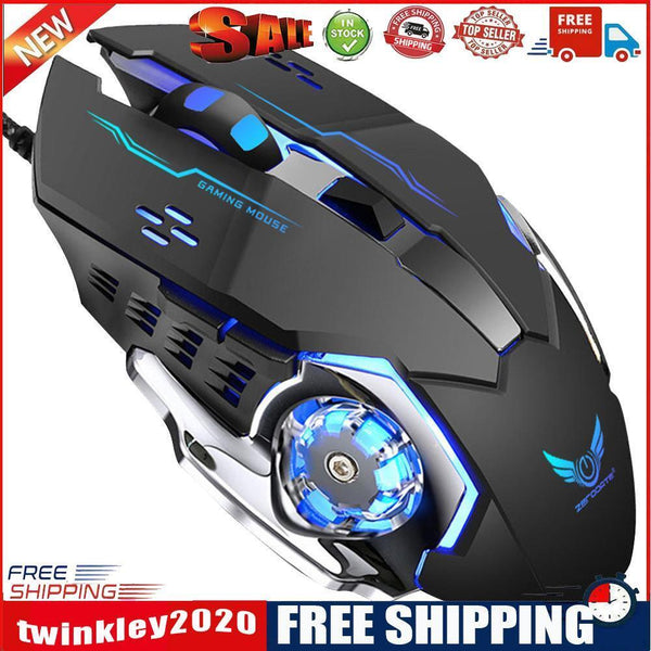 ZERODATE G11 Wired 6 Buttons 3200DPI RGB Backlight Gaming Optical USB Mouse