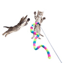 Funny Cat Stick w Crisp Bell Caterpillar Interactive Teaser Wand (Rainbow)