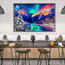 Northern Light Wolf Full Round Diamond Painting Kits 5D DIY Animal Art Picture