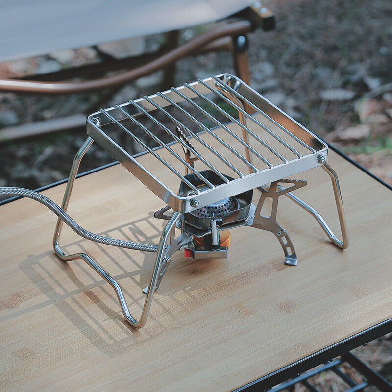 Folding Backpacking Camping Stove Oven BBQ Grill Rack Stand Barbecue Accessories
