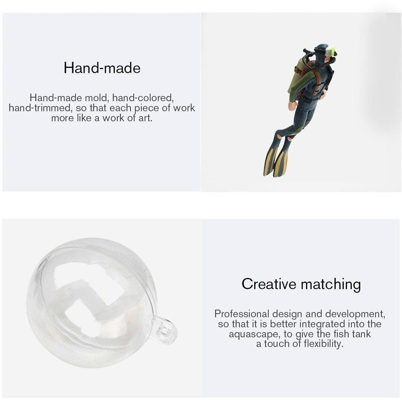 Diver Fish Tank Ornaments Aquarium Landscape Decoration (Orange Long Leg)