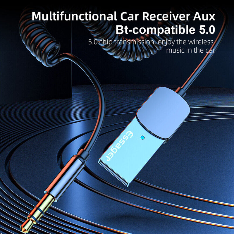 ESSAGER Bluetooth-compatible Adapter Handsfree Car 3.5mm AUX Audio Receiver