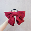 Women Hair Accessories Rubber Bands Satin Ribbon Bow Hair Rope Ponytail Holde