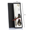 Retro Calligraphy Feather Dip Pen with 2 Nib Set Writing Gift Box (White) Newly