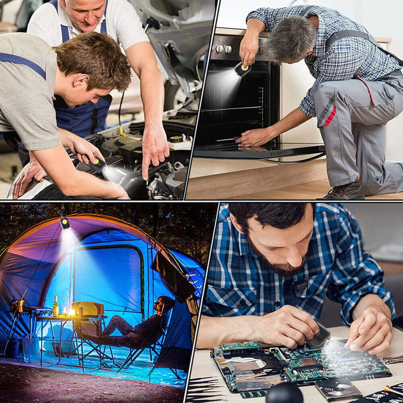 Multifunctional COB LED Flashlight Waterproof 8 Modes Emergency Light Keychai