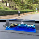 Stress Relief Iceberg Cruise Ship Desktop Fluid Liquid Drift Bottle Hourglass