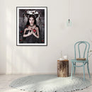 5D DIY Full Drill Round Shape Black Witch Rhinestone Diamond Drawing for Home