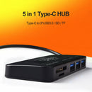 5 in 1 USB C HUB Type C to Multi Ports TF Card Reader OTG Adapter Splitter