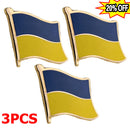3pcs Ukraine Ukrainian Diplomat Brooch Country Flag Lapel Pin Badge PEACE