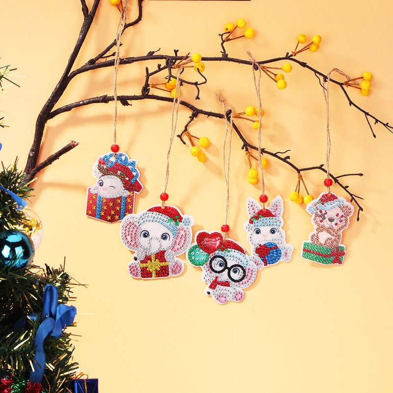 Double-side 5D Diamond Painting DIY Hanging Christmas Trees Pendant (GP007)