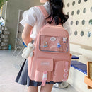 4pcs/Set Women School Backpacks Teenagers Girls Student Book Bag Satchel Mochila