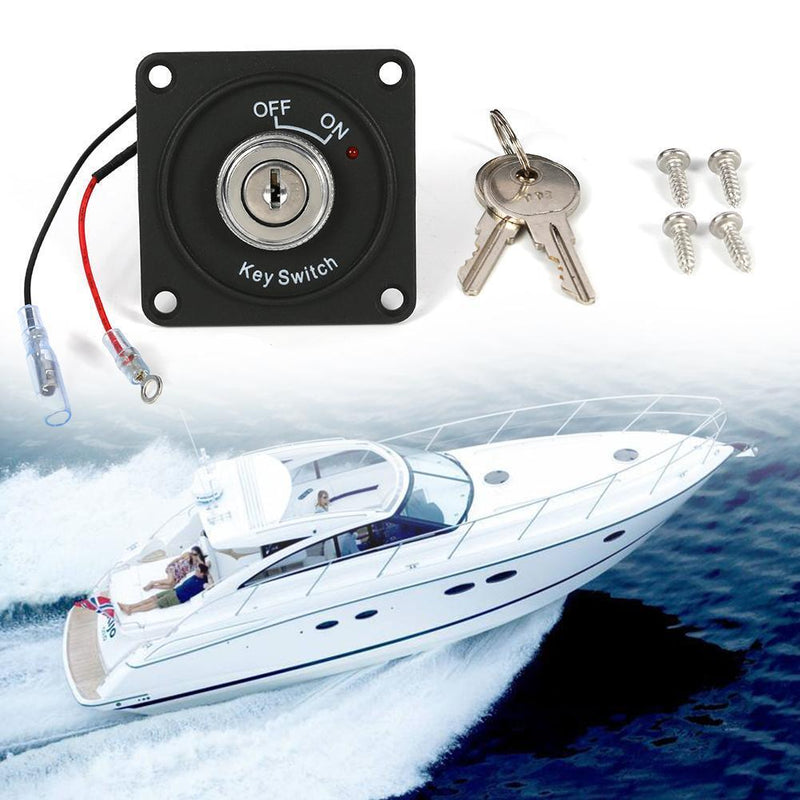 DC 12V 10A Ignition Switch 2 Position ON/OFF Key Switch with Panel+2 Keys Newly