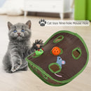 Cat Mice Bell Tent with 9 Holes Hide Tunnel Foldable Interactive Play Pet Toys