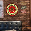 Round Garage Service Retro Metal Plate Tin Sign Plaque Poster Wall Decor