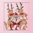 14CT Stamped DIY Santa Claus Reindeer Cross Stitch Kits 28X26cm (C317) Newly