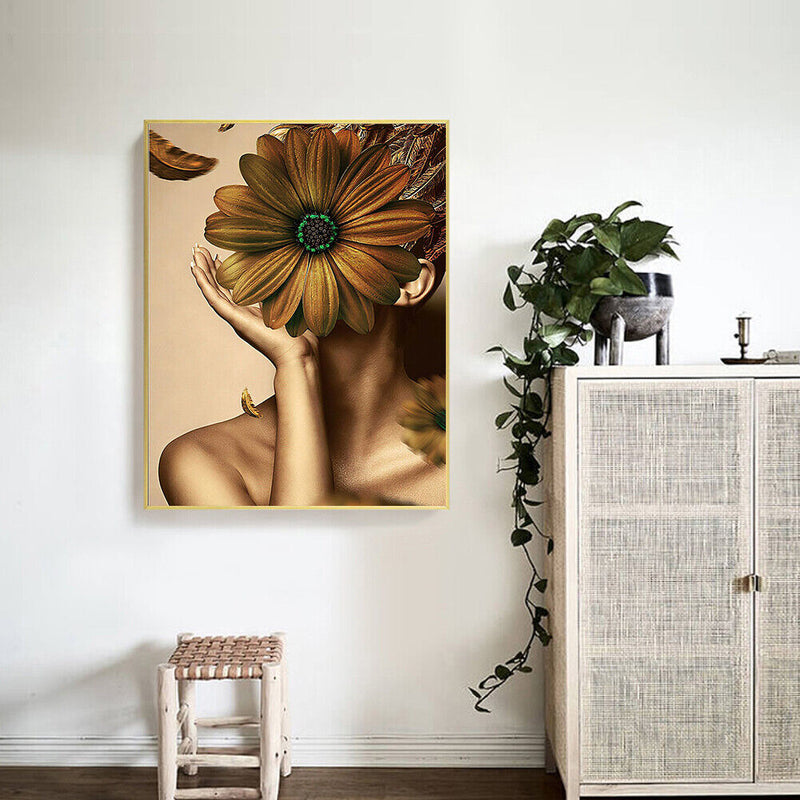 Daisy Girl Oil Paint by Numbers Hand Painted Frameless Picture Home Ornament Kit
