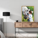 Girl Horse Oil Paint by Numbers Hand Painted Frameless Picture Home Ornamen