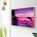 Dolphin 5D DIY Diamond Painting Kits Full Square Drill Mosaic Art Crafts Pi