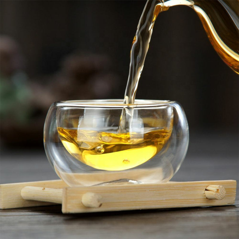Double Wall Tea Cups Mini Glass Cup Espresso Coffee Cups Kungfu Teacup
