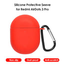 For Redmi AirDots 3 Pro Silicone Protective Case Cover with Keychain (Red) Newly