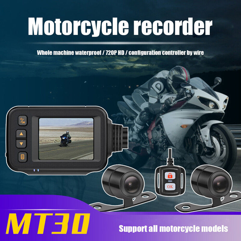 SE30 Motorcycle Dash Cam Front + Rear Dual Channel DVR with 2 inch Display Newly