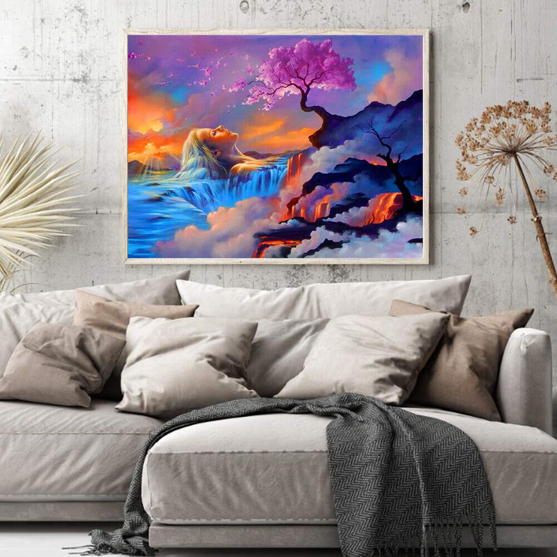 Nature Goddess Oil Paint By Numbers DIY Handpainted on Canvas Wall Art Pictures