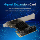4-Port SATA III to PCIe PCI Express 3.0 X1 6Gbps Expansion Card Adapter for HDD