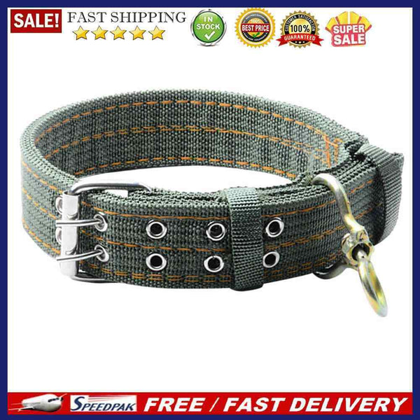 5pcs Pet Dog Double-Breasted Necklace For Big Dog Collar Leads Army Green