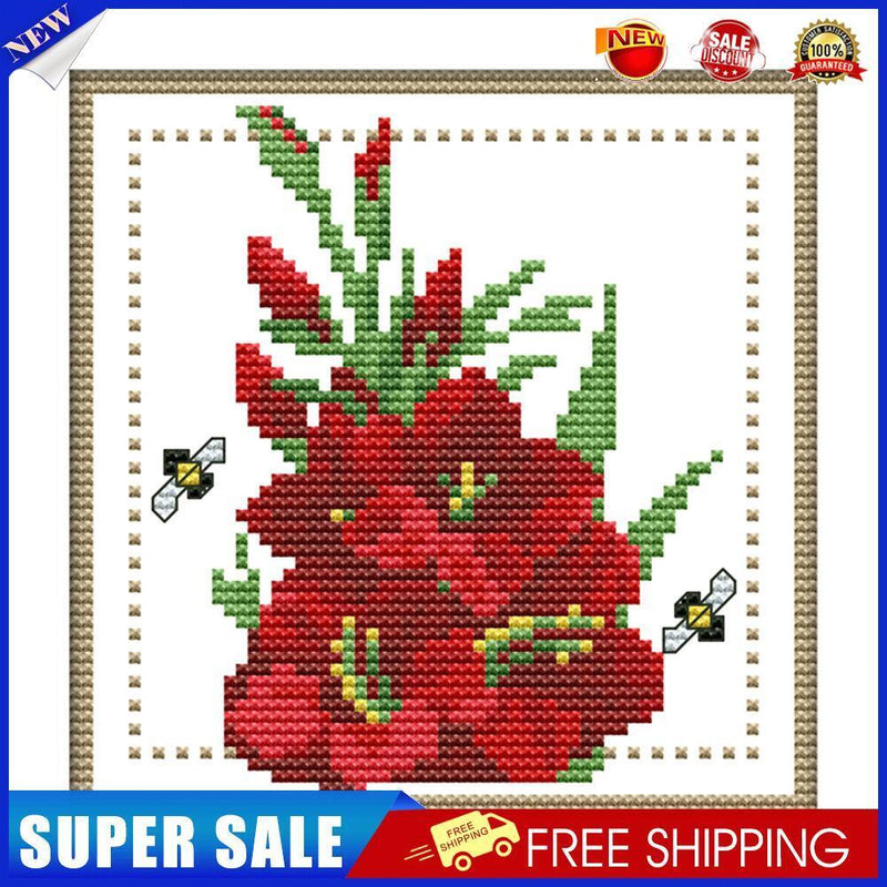 12 Months Flower DIY Cross Stitch 11CT Printed Embroidery (H430 August)