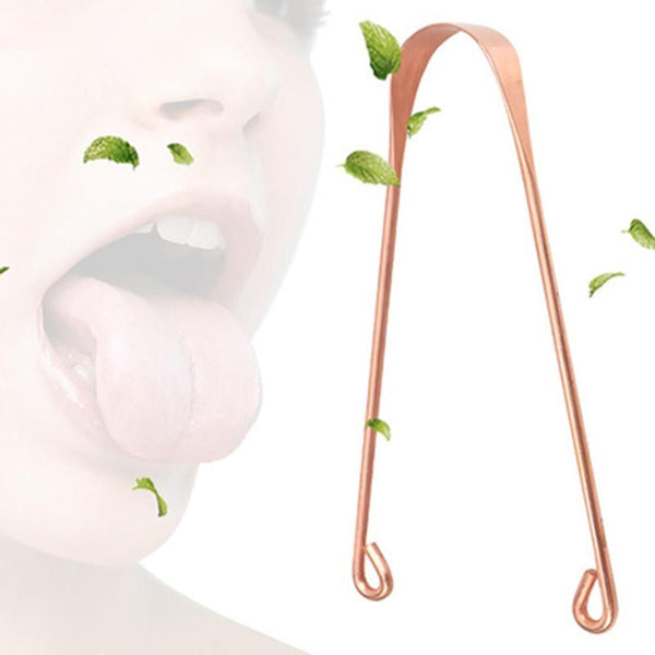 Dental Cleaning Stainless Steel Oral Hygiene Copper Tongue Scraper  Cleaner