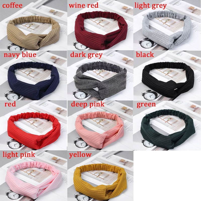Winter Warm Cross Headband Twisted Knotted Headwrap Headwear Sports Hair Bands