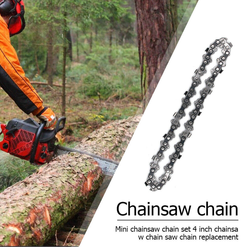 Mini 4 inch Chainsaw Chain Kit Portable Replacement Saw Mill Chain (3pcs) Newly