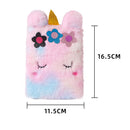 Fashion Children Cartoon Print Plush Coin Purse Fluffy Phone Messenger Bags